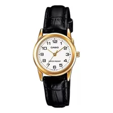 Relógio Casio Feminino Dourado Preto Ltp-v001gl-7budf