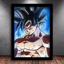 Quadro Poster Dragon Ball Super Goku Ultra Instinto Moldu A3