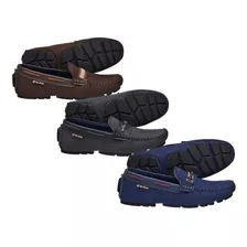 Kit 3 Pares Mocassim Drive Masculino Super Flexível Ref-*44*