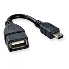 Cable Adaptador Otg Mini Usb 5 Pin Macho A Usb Hembra V3-usb Color Negro