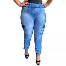 Calça Jeans C/ Lycra Jogger Plus Size Ref 152