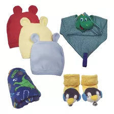 Kit 6 Peças Acessórios Para Bebê Inverno Bonito E Barato