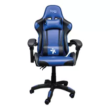 Silla Gamer Stylos Sgsi02, Reclinable, Cojín Lumbar. Azul. Color Azul