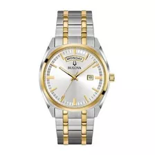 Reloj Bulova Hombre Clasico Acero 98c127 Color Del Fondo Plateado Color De La Malla Plateado/dorado Color Del Bisel Dorado