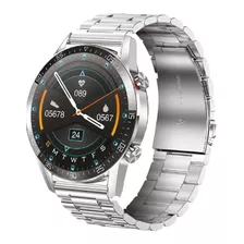 Reloj Inteligente Smartwatch Noga Ngsw13 Plateado Sumergible Color De La Caja Negro Diseño De La Malla Metal