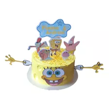 Topper / Topo Bolo Enfeite Personalizado Nome Bob Esponja