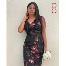 Vestido Elegante De Flores Talla S