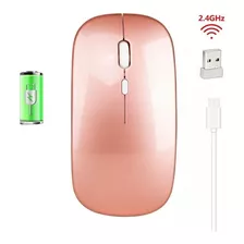 Mouse Inalambrico Slim Recargable Vs Colores + Dongle Usb