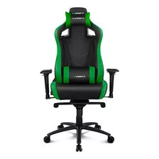 Silla De Escritorio Drift Dr500 Gamer Ergonómica Negra Y Verde Con Tapizado De Poliuretano