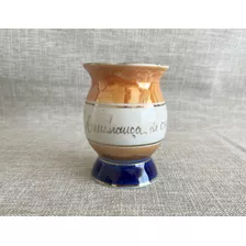 Antiguo Mate En Porcelana Con Inscripción