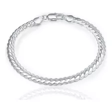 925 Pulsera Plata Fina Ley Cadena 6mm 19cm Hombre Y Mujer