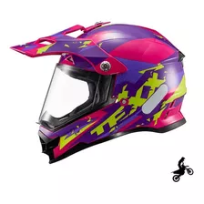 Capacete Cross Motocross Trilha Texx Off-road Carcara Grow Cor Rosa Tamanho Do Capacete 58