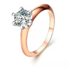 Anillo De Compromiso Boda De Plata Ley 925 Zirconia Diamante