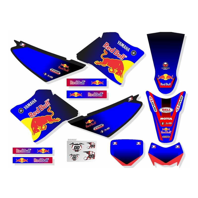 Kit Adesivo Moto Trilha Yamaha Xtz 125 0,20mm Motocross 060 Cor Tricolor