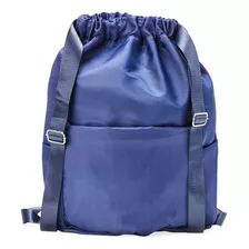 Mochila Saco Alça Ajustável Futebol Compacta Trabalho Treino Cor Azul-escuro