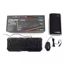 Combo Gamer Aureox Lifelight Teclado + Mouse + Pad - Alpha Color Del Mouse Negro Color Del Teclado Negro