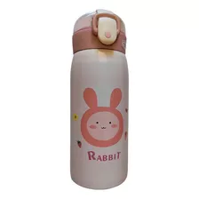 Garrafa Térmica Infantil Com Canudo Aço Inox Água,suco Vácuo Cor Rabbit