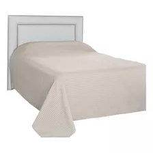 Colcha Cama De Casal Padrão Piquet Cobre Leito 2 M X 2,20 M Cor Bege