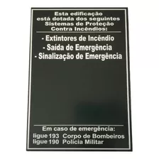 Placa M1 Bombeiro Edificação Equipamento Emergência 30x20cm 