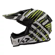 Casco Ls2 Mx437 Evo Heavy Blanco Amarillo Flúor 