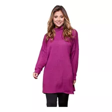 Vestido Feminino Poncho Em Tricô Manga Longa Outono/inverno