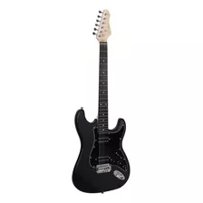 Guitarra Elétrica Giannini Standard G-102 Stratocaster De Choupo Satin Black Verniz Fosco Com Diapasão De Madeira Técnica