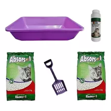 Kit Sanitario Gato Bandeja L, Pala, 4k Absorsol, Desodorante