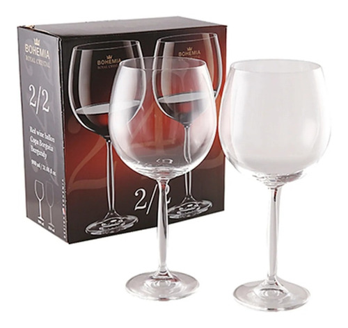 Copa Vino Cristal Bohemia Setx2 450ml En Caja Regalo