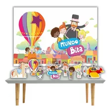 Kit Festa Completo Mundo Bita Com Displays De Mesa + Painel