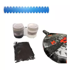 Combo Kit De Reparacion Carbono + Protector Paletas De Padel