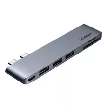 Hub Para Macbook Pro Air Dual Usb C 6 En 1 Tb3 / Pd / Tf Sd