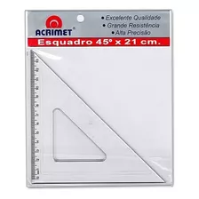 1 Unidade Esquadro Poliestireno 45°graus X 21cm Acrimet