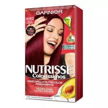 Kit Tinta Garnier Nutrisse Coloríssimos Mascarilla Nutricolor Permanente Tono 4462 Rojo Carmín Para Cabello