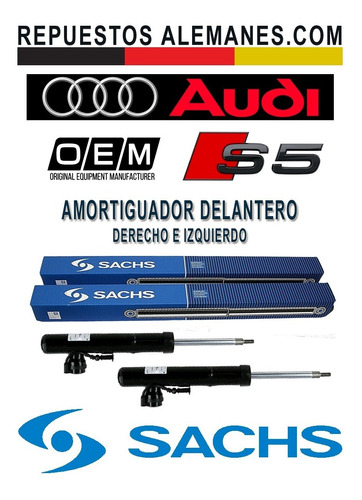 Amortiguador Delantero Audi S5 2007-2017 Gas Par Sachs Foto 3