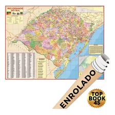 Mapa Estado Do Rio Grande Do Sul - Sc Político Rodoviário Escolar Poster Gigante Enrolado Geográfico