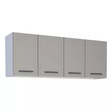 Armário Aéreo Cozinha Aço Juno 150 Cm 4 Portas Cozimax Cor Cinza