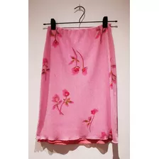 Pollera Rosa Con Flores Paula Cahen D'anvers T2 Impecable!