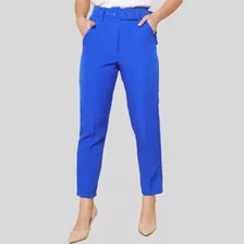 Calça Feminina Clochard Alfaiataria Com Cinto Forrado