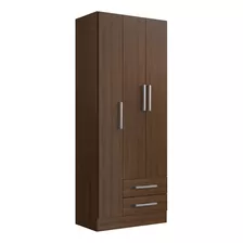 Guarda-roupa Solteiro Basic 3 Portas 2 Gavetas Cacau Brilho