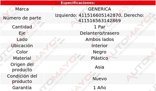 (2) Manijas Puerta Interior Del/tra Plastico Scenic 02-10 Foto 2