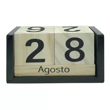 Calendário De Madeira Bege