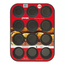 Molde Muffin Pyrex 12 Cavidades - Teflon Antiadherente Cupcakes