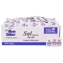 Sal Sache Refinado Lebre Bom Sabor 0,8g Com 1000 Unidades