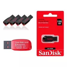 4 Uni. Pendrive Sandisk Flash Drive 128gb Usb 2.0
