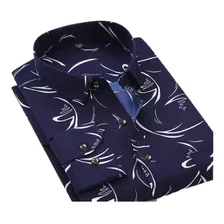 Camisa Primavera Hombre Estampado Manga Larga