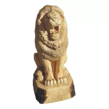 Escultura De León En Madera 