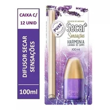 Difusor De Aromas Secar Sensações 100ml Caixa C/ 12 Unidades Fragrancia Lavanda Do Campo