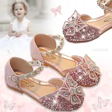 Zapatos De Fiesta Princesa Con Lazo De Lentejuelas Para Niña