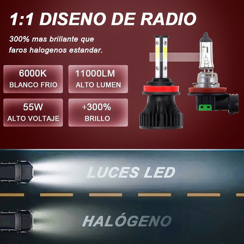 Kit De Focos Led H11 H9 Para Toyota Tacoma 2016-2022 Foto 7