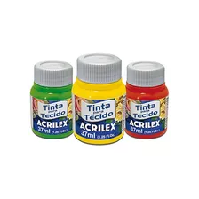 Set 12 Pinturas Tela Mate 37ml, Acrilex